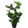 Image de Plante Hortensia Artificielle Avec Pot 60 Cm Blanc Vidaxl