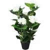 Image de vidaXL Plante hortensia artificielle avec pot 60 cm Blanc