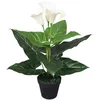 Image de vidaXL Plante artificielle avec pot Lis Calla 45 cm Blanc