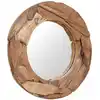 Image de Miroir Décoratif Teck 80 Cm Rond Vidaxl