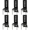 Image de Chaises À Manger Lot De 6 Noir Similicuir Vidaxl
