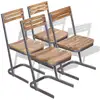 Image de Chaises À Manger Lot De 4 Bois De Teck Massif Vidaxl