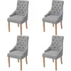 Image de Chaises À Manger Lot De 4 Gris Clair Tissu Vidaxl