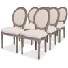 Image de Chaises À Manger Lot De 6 Crème Tissu Vidaxl