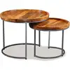 Image de Ensemble De Tables D'appoint 2 Pcs Bois De Manguier Massif Vidaxl