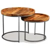 Image de vidaXL Ensemble de tables dappoint 2 pcs Bois de manguier massif