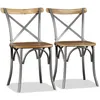 Image de Chaises À Manger Lot De 2 Bois Solide De Manguier Vidaxl