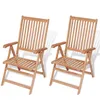 Image de Chaises Inclinables De Jardin Lot De 2 Bois De Teck Solide Vidaxl