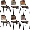 Image de Chaises À Manger Lot De 6 Bois De Récupération Solide Vidaxl