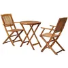Image de Ensemble de bistro - vidaXL - 3 pcs - Bois dacacia - Résistant aux intempéries - Pliable