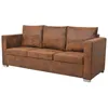 Image de vidaXL Canapé à 3 Places Sofa de Salon Canapé de Salle de Séjour Meuble de Salon Maison Intérieur 191x73x82 cm Cuir Daim 244703