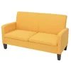 Image de Canapé 2 places en tissu - Jaune - VIDAXL - Moelleux - Avec accoudoirs - Fixe