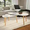 Image de Ensemble De Tables Basses 2 Pcs Bois De Pin Massif Blanc Vidaxl