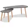 Image de Ensemble De Tables Basses 2 Pcs Bois De Pin Massif Noir Vidaxl