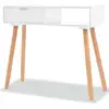 Image de Table Console Bois De Pin Massif 80 X 30 X 72 Cm Blanc Vidaxl