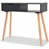 Image de Table Console Bois De Pin Massif 80 X 30 X 72 Cm Noir Vidaxl