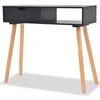 Image de vidaXL Table console Bois de pin massif 80 x 30 x 72 cm Noir