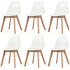 Image de Chaises À Manger Lot De 6 Blanc Plastique Vidaxl