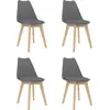 Image de Chaises À Manger Lot De 4 Gris Plastique Vidaxl
