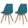 Image de vidaXL Chaises à manger lot de 2 Turquoise Plastique 244789