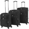 Image de Ensemble de valises souples - vidaXL - 3 pcs - Noir - Tissu Oxford - Roulettes 360°
