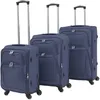 Image de Jeu de valises souples - vidaXL - 3 pcs - Bleu marine - Imperméable - Nylon
