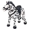 Image de Jouet En Peluche Cheval Noir Et Blanc Xxl Vidaxl