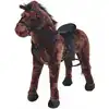 Image de Jouet En Peluche Cheval Marron Foncé Xxl Vidaxl