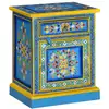 Image de Table De Chevet Bois De Manguier Turquoise Peinture À La Main Vidaxl