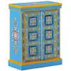 Image de Buffet Bois Massif De Manguier Peinture Manuelle Turquoise Vidaxl
