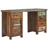Image de vidaXL Bureau sur pieds Bois de récupération massif 140 x 50 x 77 cm 244846