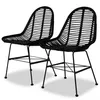Image de Chaises à manger - vidaXL - Lot de 2 - Noir - Rotin naturel - Style ethnique