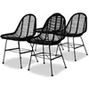 Image de Chaises À Manger Lot De 4 Noir Rotin Naturel Vidaxl
