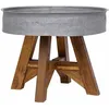 Image de Table basse en bois de récupération massif - VIDAXL - 60 x 45 cm - Gris - Rond - Salon
