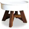 Image de Table Basse Bois De Récupération Massif 60x45 Cm Blanc Vidaxl