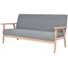 Image de vidaXL Canapé à 3 places Tissu Gris clair