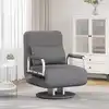 Image de Fauteuil Pivotant Et Canapé-lit Gris Foncé Tissu Vidaxl