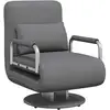 Image de Vidaxl fauteuil pivotant et canapé-lit gris foncé tissu