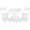 Image de vidaXL Ensemble de bistro pliable 3 pcs Plastique Blanc 43581