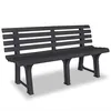 Image de Banc de jardin en PVC - Vidaxl - 145.5 x 49 x 74 cm - Gris - Extérieur