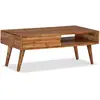 Image de Table Basse Bois Massif Avec Tiroir Sculpté 100x50x40 Cm Vidaxl