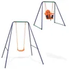 Image de vidaXL Balançoire Simple 2-en-1 et Balançoire pour Tout-petits Orange Portique 91362