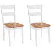 Image de Chaises À Manger Lot De 2 Blanc Bois Hévéa Massif Vidaxl