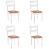 Image de Chaises À Manger Lot De 4 Blanc Bois D'hévéa Massif Vidaxl