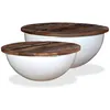 Image de Ensemble De Table Basse 2pcs Bois Récupération Massif Forme Bol Vidaxl