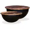 Image de Ensemble De Table Basse 2pcs Bois Récupération Massif Forme Bol Vidaxl