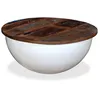 Image de Table Basse Bois De Récupération Massif Blanc Forme De Bol Vidaxl