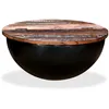 Image de Table Basse Bois De Récupération Massif Noir Forme De Bol Vidaxl
