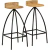 Image de Chaises De Bar Lot De 2 Bois De Manguier Solide Vidaxl