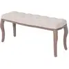 Image de Banc Lin Bois Massif 110 X 38 X 48 Cm Blanc Crème Vidaxl